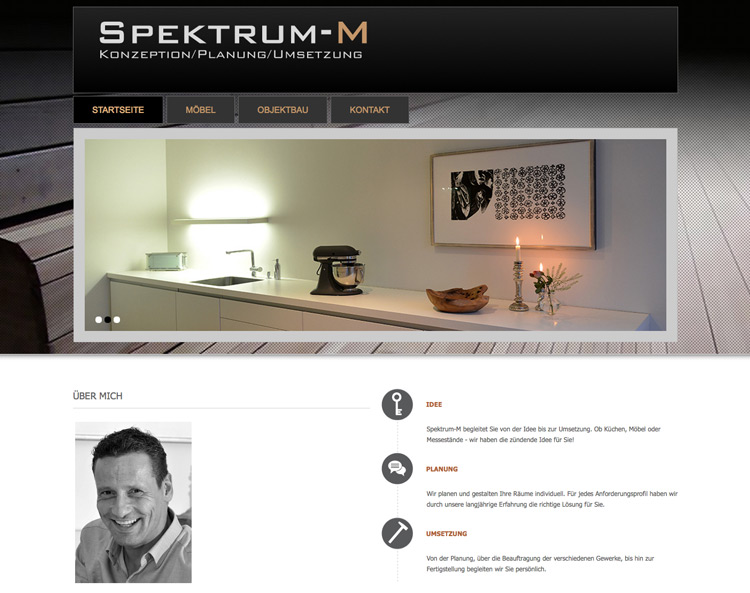 Startseite Spektrum-M Webdesign